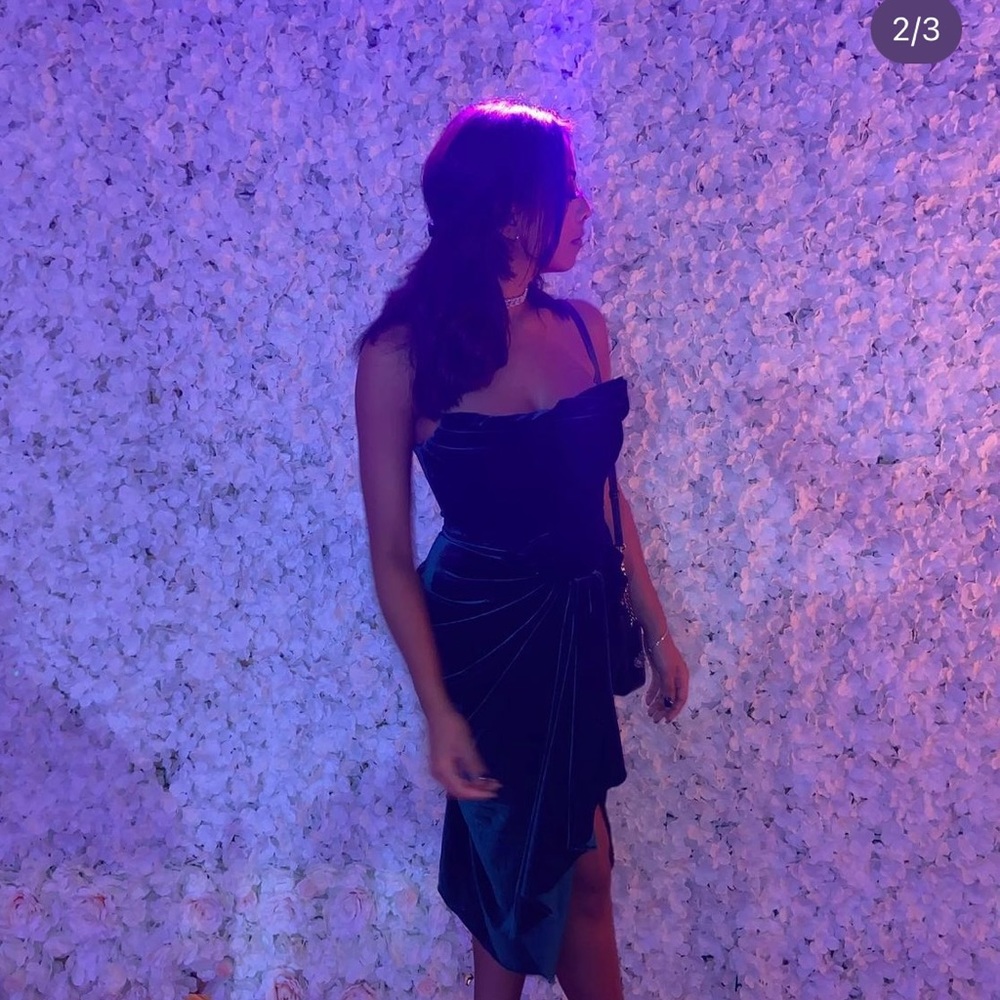 Emerald velvet corset dress